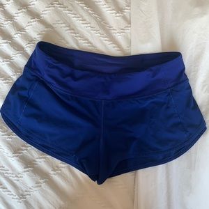 Lululemon blue speed up shorts 2.5’